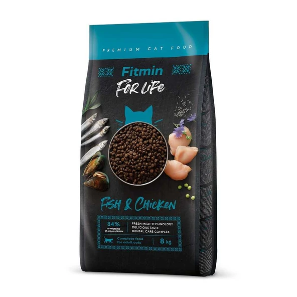 Fitmin Forlife Adult Fish Chicken Kedi Maması 8 Kg ürün görseli 1