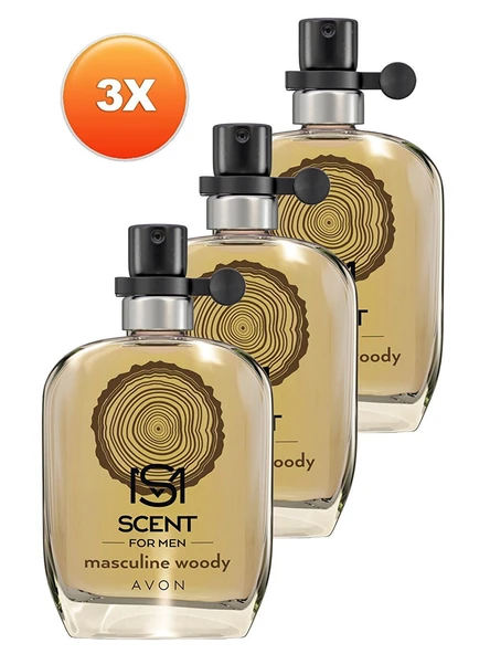 AVON SCENT FOR HER masculine voody erkek parfum 30 ml üçlü set ürün görseli 1