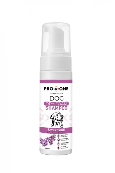 Pro One Köpeklerler İçin Lavanta Bitki Özlü Kuru Köpük Şampuanı 400 ml ürün görseli 1