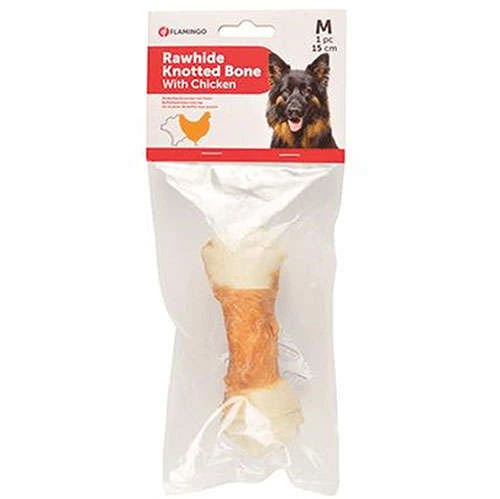 Flamingo Tavuk Eti Sargılı Düğüm Kemik Köpek Ödülü Medium 15 Cm ürün görseli 1