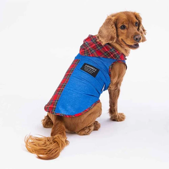 Pawstar Denim Plaid Shirt Köpek T-Shirt Large ürün görseli 1