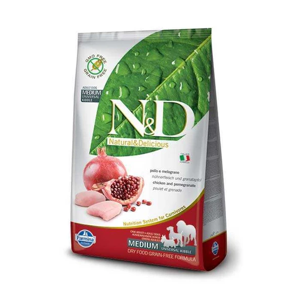 N&D Tavuk Etli Narlı Tahılsız Küçük Irk Yetişkin Köpek Maması 2.5 Kg ürün görseli 1