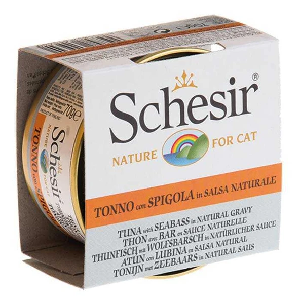 Schesir Soslu Ton Balıklı ve Levrekli Kedi Konservesi 70 Gr ürün görseli 1