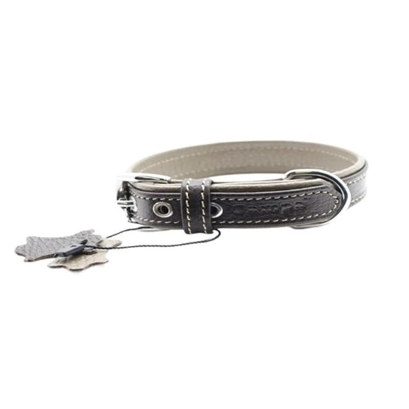 Zampa Yumuşak Dokulu Gerçek Deri Flatiron Köpek Boyun Tasması Kahverengi Toprak 2x35 Cm ürün görseli 1