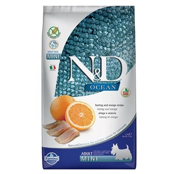 N&D Balıklı Portakallı Tahılsız Küçük Irk Yetişkin Köpek Maması 2.5 Kg ürün görseli 1