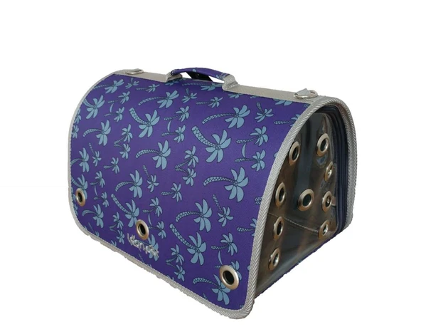 Leonpet Köpek ve Kedi Fly Bag Taşıma Çantası Siyah Çiçek Desenli 25x40x25 Cm ürün görseli 1