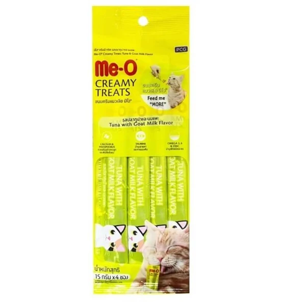 ME-O Creamy Ton Balıklı Keçi Sütlü Kedi Ödülü 4x15 Gr ürün görseli 1