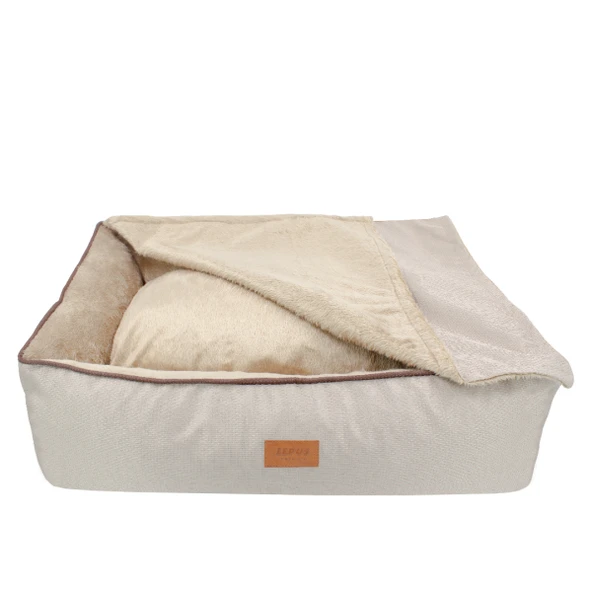 Lepus Winter Bed Kedi Köpek Yatağı Krem Large ürün görseli 1