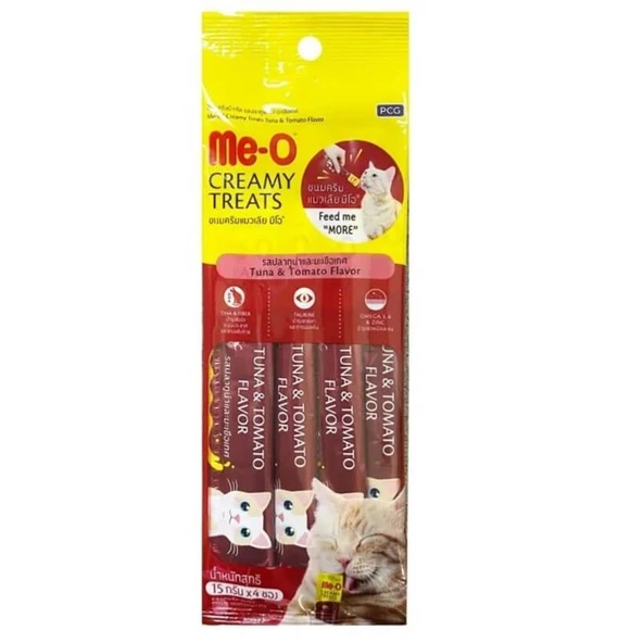 ME-O Creamy Ton Balıklı Domatesli Kedi Ödülü 4x15 Gr ürün görseli 1