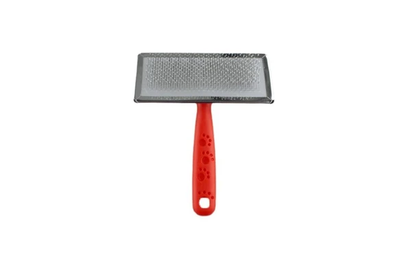 Zampa Slikon Top Başlıklı Kedi ve Köpek Fırçası Large Kırmızı 14x11,5 Cm ürün görseli 1