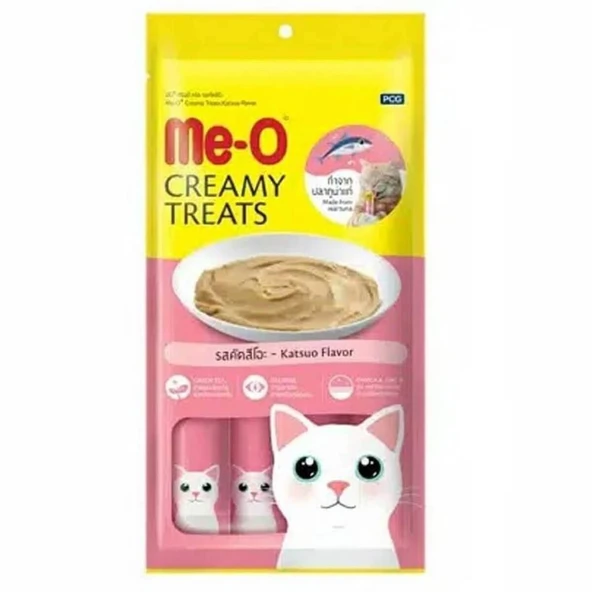 ME-O Creamy Çizgili Orkinos Balıklı Kedi Ödülü 4x15 Gr ürün görseli 1