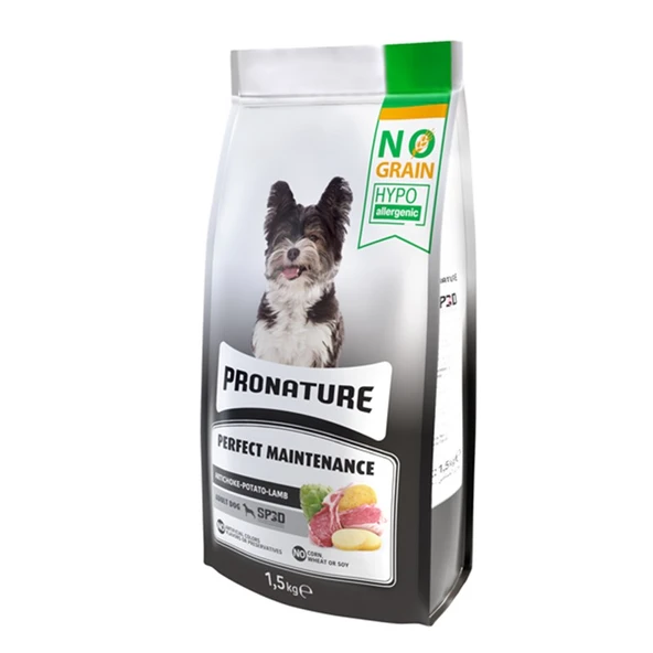 Pronature Hypo-Allergenic Kuzu Etli Enginarlı ve Patatesli Tahılsız Yetişkin Köpek Maması 1.5 Kg ürün görseli 1