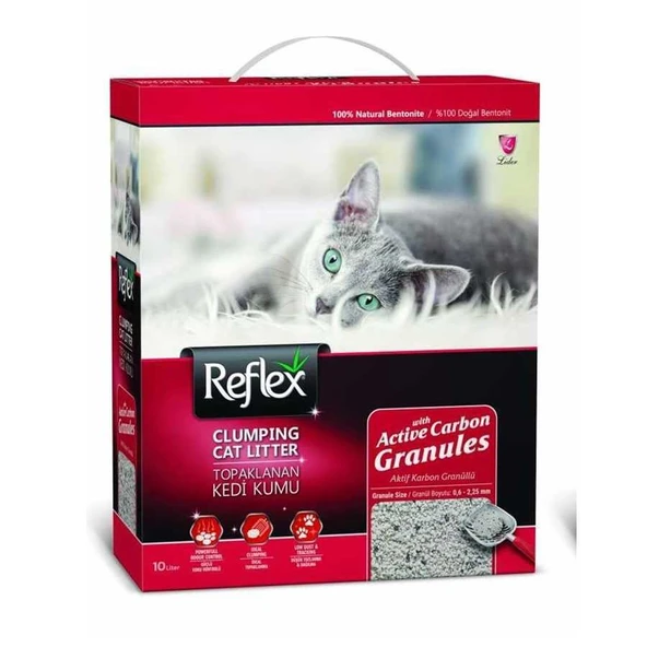 Reflex Granül Aktif Karbonlu Topaklanan Kedi Kumu 10 Lt ürün görseli 1