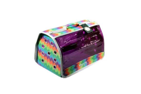 Leonpet Köpek ve Kedi Renkli Şeffaf Fly Bag Taşıma Çantası Mor 25x40x25 Cm ürün görseli 1