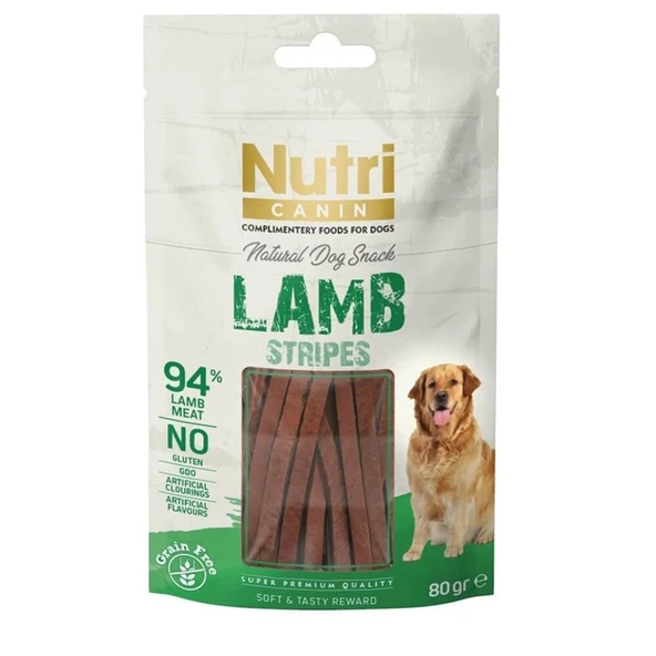 Nutri Canin Tahılsız Kuzulu Şeritler Köpek Ödül Maması 80 Gr ürün görseli 1