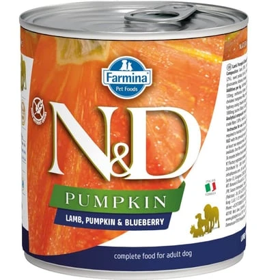 N&D Balkabaklı Kuzulu Yaban Mersinli Köpek Konserve Maması 285 Gr ürün görseli 1