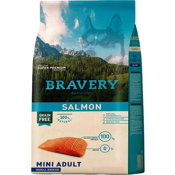 Bravery Tahılsız Somonlu Küçük Irk Köpek Maması 2 Kg ürün görseli 1