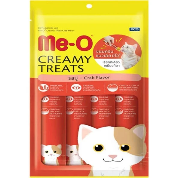 ME-O Creamy Yengeç Eti ve Ton Balıklı Kedi Ödülü 4x15 Gr ürün görseli 1
