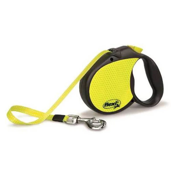 Flexi Neon Otomatik Şerit Tasma Sarı Large 5 Mt 50 kg ürün görseli 1