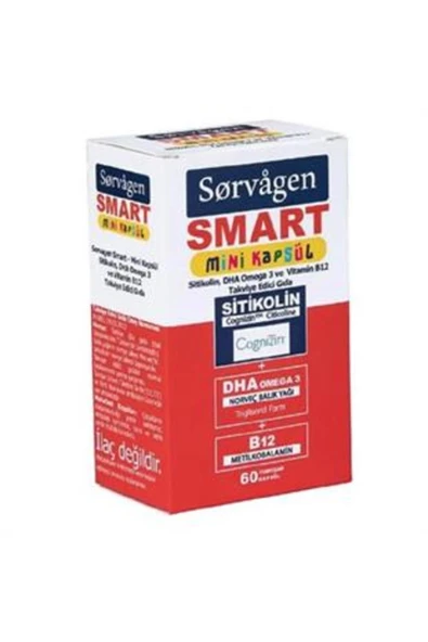 Sorvagen Smart Mini Sitikolin DHA Omega-3 ve B12 60 Kapsül ürün görseli 1