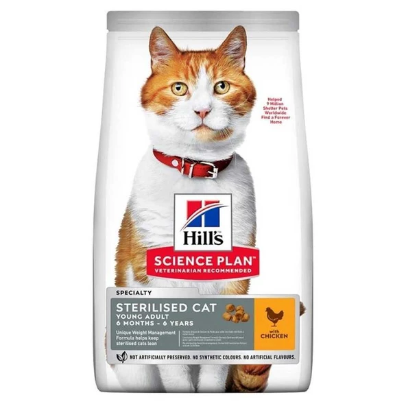 Hills Science Plan Kısırlaştırılmış Tavuklu Kedi Maması 1,5 Kg ürün görseli 1