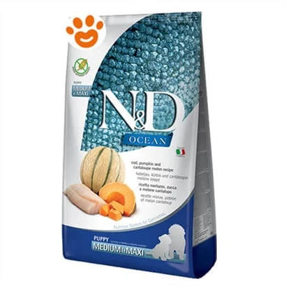 N&D Ocean Balkabaklı Morina ve Kavunlu Yavru Köpek Maması 2.5 Kg ürün görseli 1
