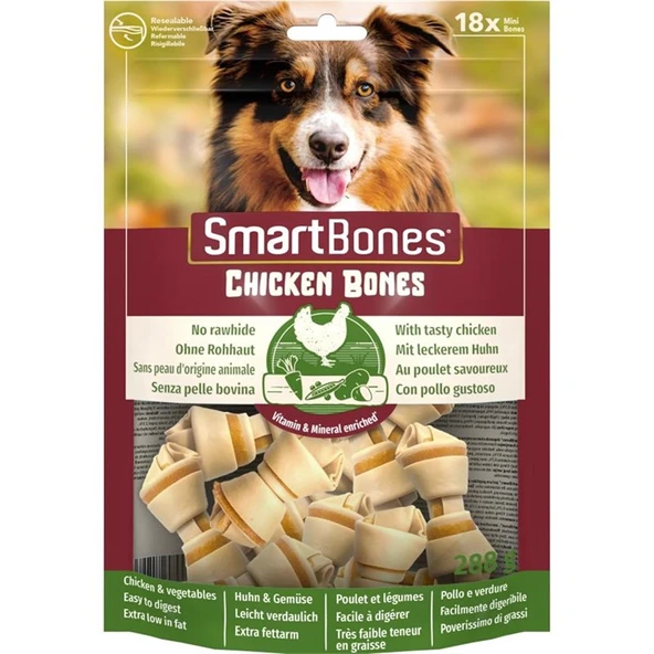 SmartBones Tavuklu Düğüm Köpek Ödül Kemiği Mini 18 Adet ürün görseli 1