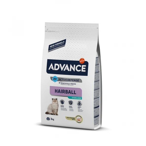 Advance Cat Sterilized Hairball Hindili Kısır Kedi Maması 3 Kg ürün görseli 1