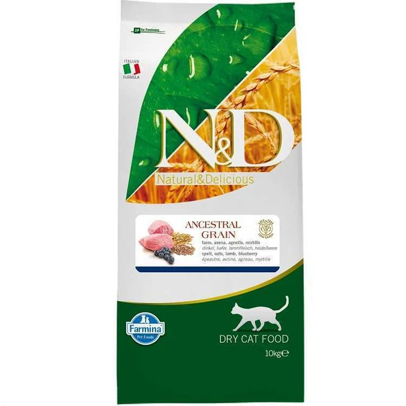 N&D Düşük Tahıllı Kuzu Etli ve Yaban Mersinli Kedi Maması 10 Kg ürün görseli 1