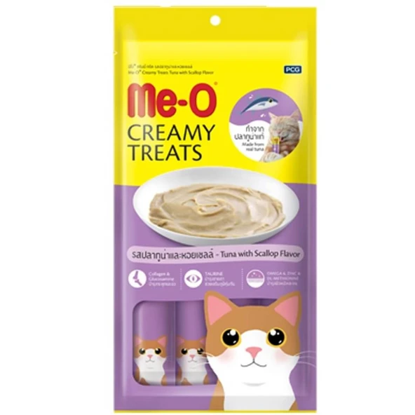 ME-O Creamy Deniz Tarağı ve Ton Balıklı Kedi Ödülü 4x15 Gr ürün görseli 1