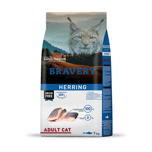 Bravery Tahılsız Ringa Balıklı Yetişkin Kedi Maması 7 Kg ürün görseli 1