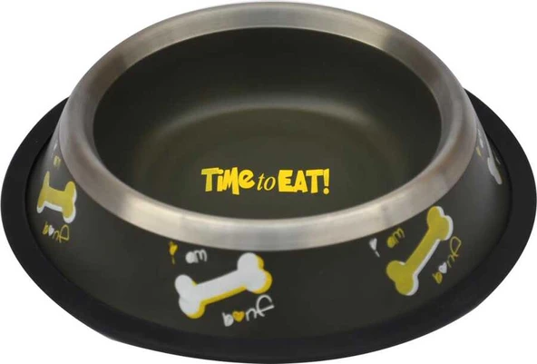 Zampa Kaymaz Tabanlı Kedi ve Köpek Kemik Desenli Mama Su Kabı 32 Oz ürün görseli 1