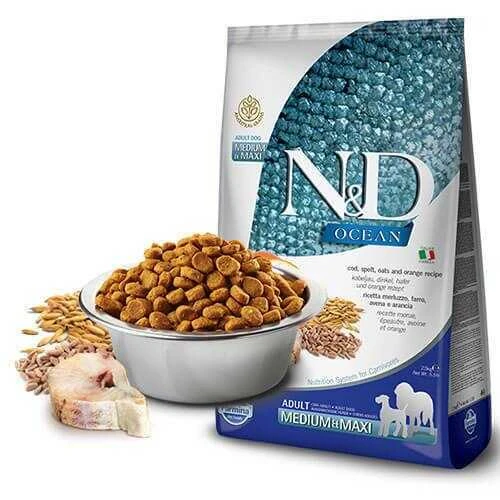 N&D Ocean Düşük Tahıllı Medium Maxı Balik ve Portakalli Köpek Mamasi 2.5 Kg ürün görseli 1