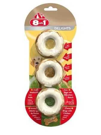 8in1 Delights Bones Köpekler İçin Ağız Bakım Kemiği Halka 3 Adet ürün görseli 1