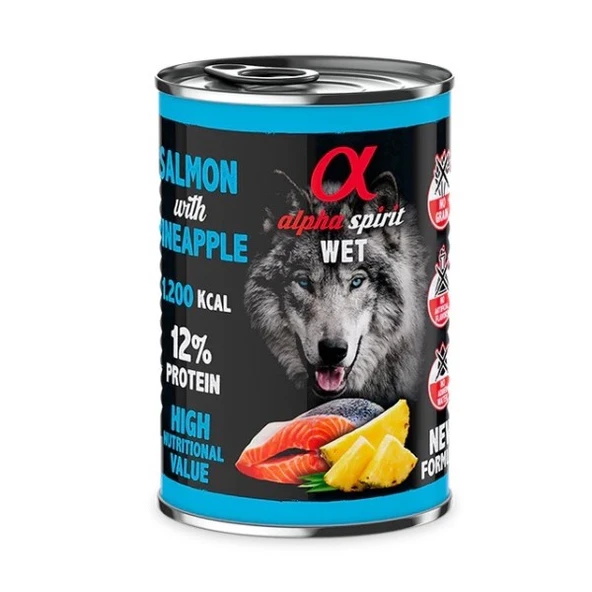 Alpha Spirit Wet Foot Ananas Somonlu Yetişkin Köpek Konservesi 400 Gr ürün görseli 1