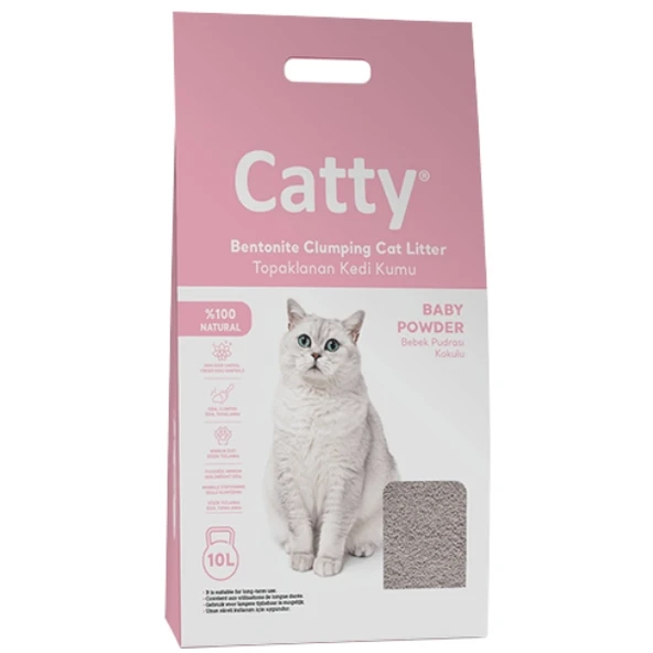 Catty Bebek Pudra Kokulu Kedi Kumu 10 Lt ürün görseli 1