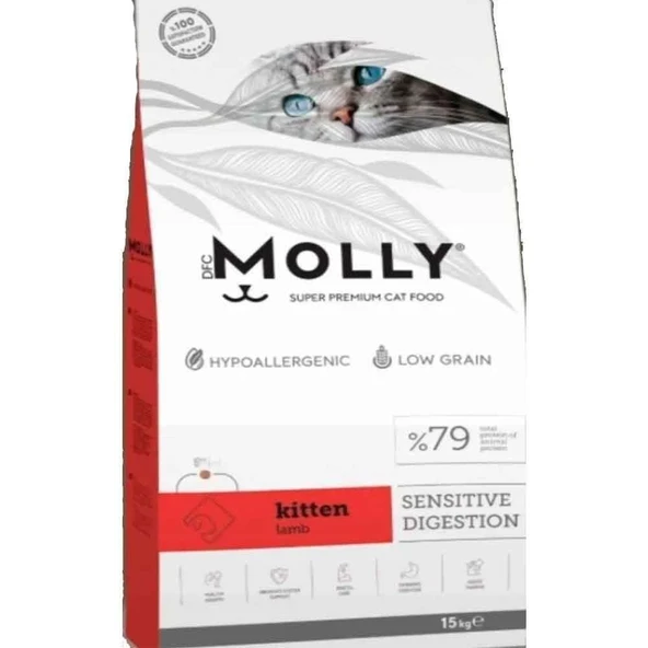 Molly Düşük Tahıllı Senssıtıve Dıgestıon Kuzu Etli Yavru Kedi Maması 2 Kg ürün görseli 1