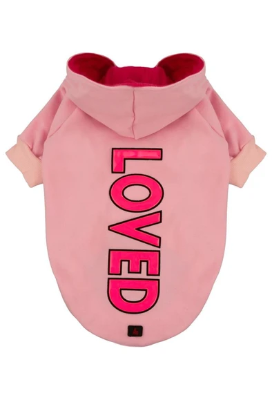 A40 Loved Pembe Kapüşonlu Köpek Sweatshirt Small ürün görseli 1