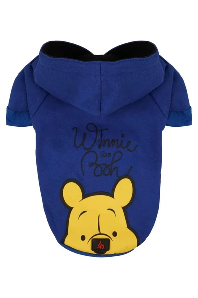 A40 PET Wınnıe The Pooh Koyu Mavi Kapüşonlu Köpek Sweatshirt Small ürün görseli 1