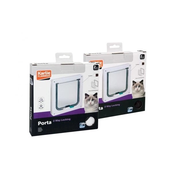 Karlıe 2 Yön Kilitli Kedi Kapısı Beyaz 19,2x20 Cm ürün görseli 1