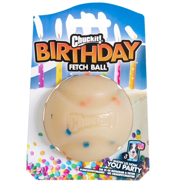 Chuckit! Birthday Fetch Ball Doğum Günü Temalı Köpek Oyun Topu Orta Boy 6,5 Cm ürün görseli 1