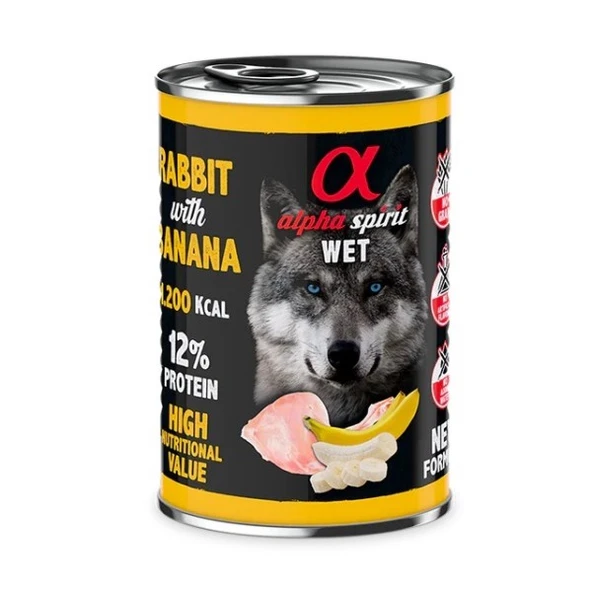 Alpha Spirit Wet Foot Muzlu Tavşan Etli Yetişkin Köpek Konservesi 400 Gr ürün görseli 1