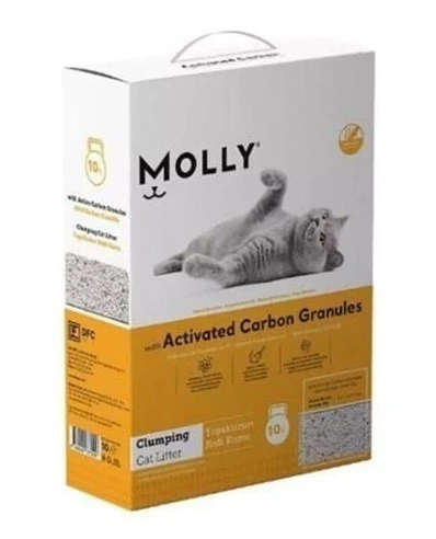 Molly Aktif Karbon Granüllü Bentonit Kedi Kumu 10 Lt ürün görseli 1
