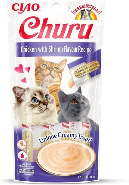 Cıau Churu Cream Tavuklu ve Karidesli Kedi Ödül Kreması 4X14 Gr ürün görseli 1