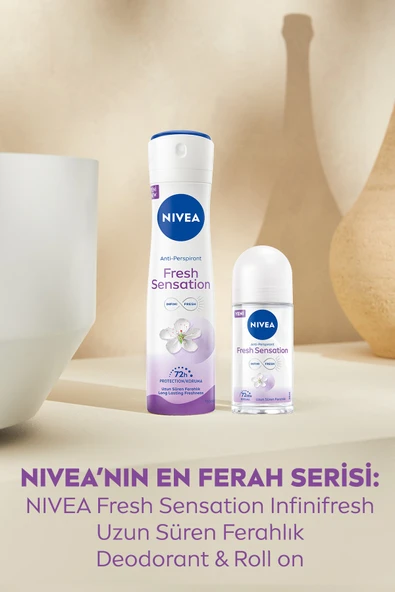 Nivea Fresh Sensation Kadın Sprey Deodorant 150 Ml,72 Saat Anti-perspirant Koruma,uzun Süren Ferahlık ürün görseli 1