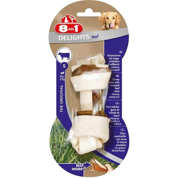 8in1 Delights Bones Biftekli Köpekler İçin Ağız Bakım Kemiği Small ürün görseli 1