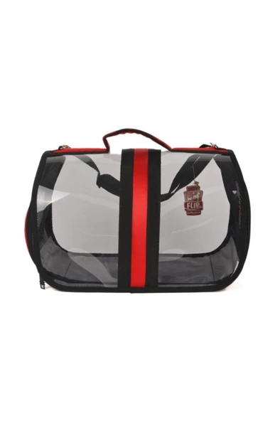 Pet Pretty Bacco Milano Şeffaf Çanta Kırmızı 28x44x28 Cm ürün görseli 1