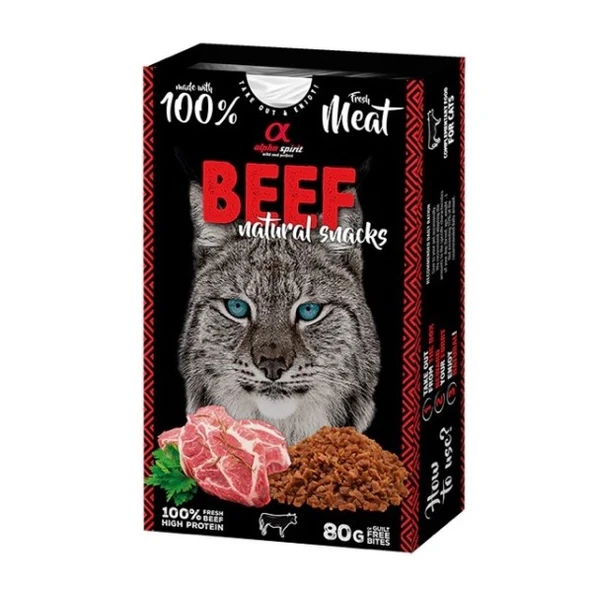 Alpha Spirit Natural Atıştırmalık Sığır Etli Kedi Ödülü 80 Gr ürün görseli 1