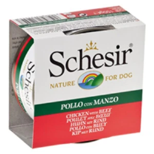 Schesir Jel İçinde Tavuk ve Siğir Etli Konserve Köpek Mamasi 150 Gr ürün görseli 1