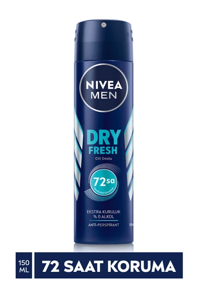 Nivea Men Erkek Sprey Deodorant Dry Fresh 72 Saat Anti-perspirant Koruma,150ml ürün görseli 1
